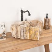 Fossiles Holz Waschbecken 45 cm wohnfreuden