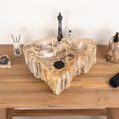 Fossiles Holz Waschbecken 45 cm wohnfreuden