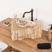 Fossiles Holz Waschbecken 45 cm wohnfreuden