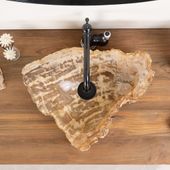 Fossiles Holz Waschbecken 45 cm wohnfreuden