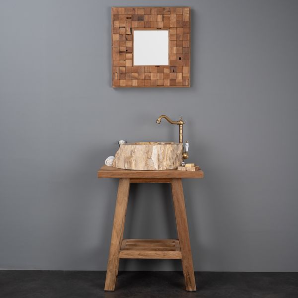 Fossiles Holz Waschbecken 40 cm wohnfreuden