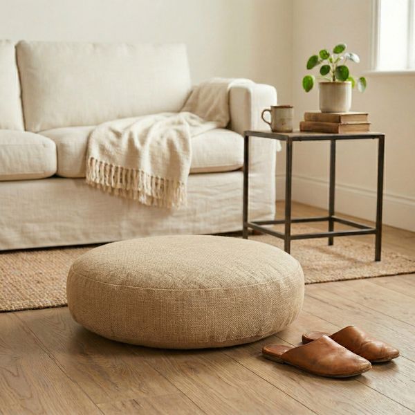 Sitz-Pouf rund aus Jute 60 cm wohnfreuden