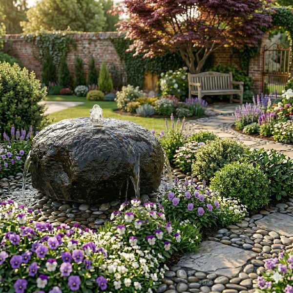 Flussstein Gartenbrunnen 50 cm wohnfreuden