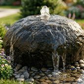Flussstein Gartenbrunnen 50 cm wohnfreuden