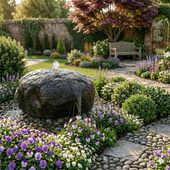 Flussstein Gartenbrunnen 50 cm wohnfreuden