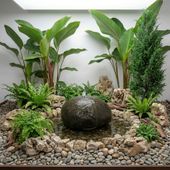 Flussstein Gartenbrunnen 50 cm wohnfreuden