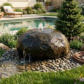 Flussstein Gartenbrunnen 50 cm wohnfreuden