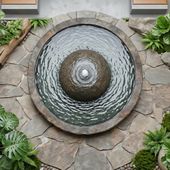 Flussstein Gartenbrunnen 60 cm wohnfreuden