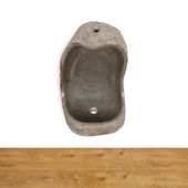 WOHNFREUDEN Naturstein Urinal massiv 45x20x35 cm Pissoir Flussstein Becken