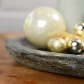 Deko-Stein-Tablett Steinschale oval 40 cm Naturstein Flussstein wohnfreuden