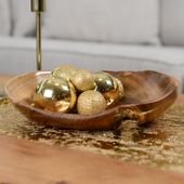 WOHNFREUDEN Teak-Holz Schale Dekoration Aufbewahrung natur ca25 cm braun lasiert