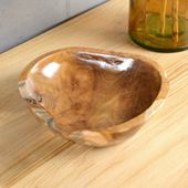 wohnfreuden Teak Holz Schale 20 - 25 cm lasiert