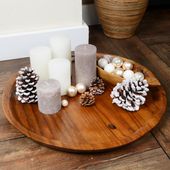 Deko-Holz-Tablett rund Holzschale lasiert kaufen 2