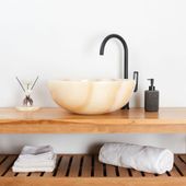 Onyx Marmor Waschbecken rund 45 cm kaufen 3
