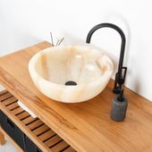 Onyx Marmor Waschbecken rund 45 cm kaufen 5