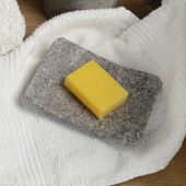 wohnfreuden Marmor Seifenschale Zen ohne Loch grau 12x9x2 cm Bad Gäste WC