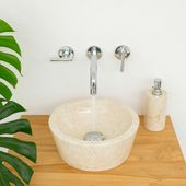 wohnfreuden Marmor - Waschbecken MINIJAYA 30cm creme