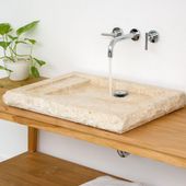 wohnfreuden Marmor - Waschbecken KOTAK 70 cm creme