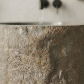 wohnfreuden Naturstein-Säule Waschbecken 40 cm natur