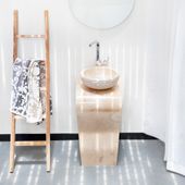 wohnfreuden Marmor Waschtisch Säule ML PEDESTAL creme 50x77 cm
