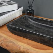 wohnfreuden Marmor Seife Seifenschale 30x18 Ablage Aufbewahrung poliert schwarz