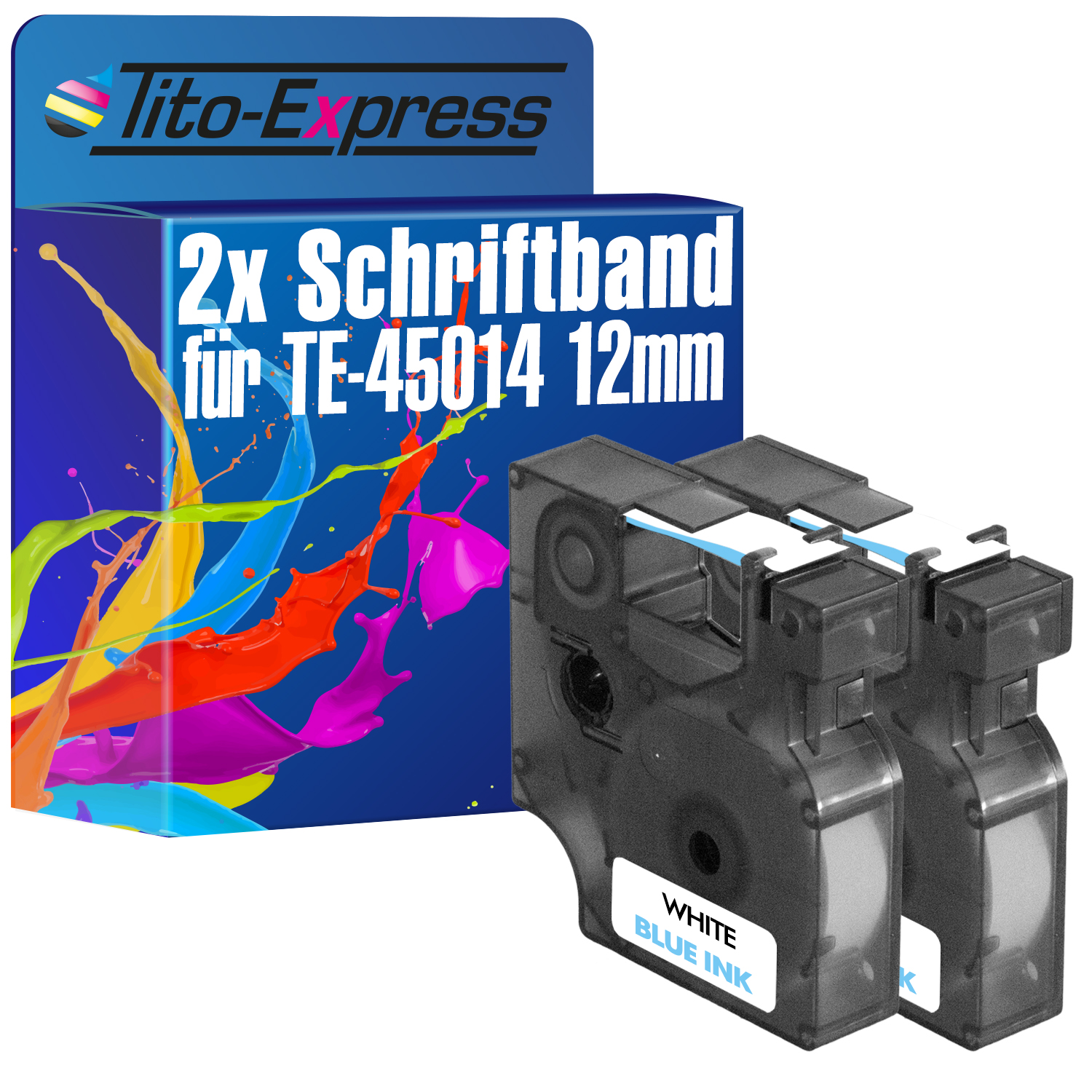 3x Schriftband Kasette für DYMO D1 45014 12mm Blau auf weiß LM 210D 220P 350D