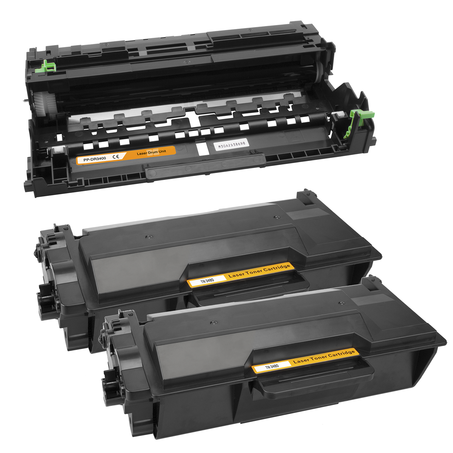Drum & 2 Toner for Brother DR-3400 TN-3480 MFC-L 5700DN 5700DW 5750DW ...