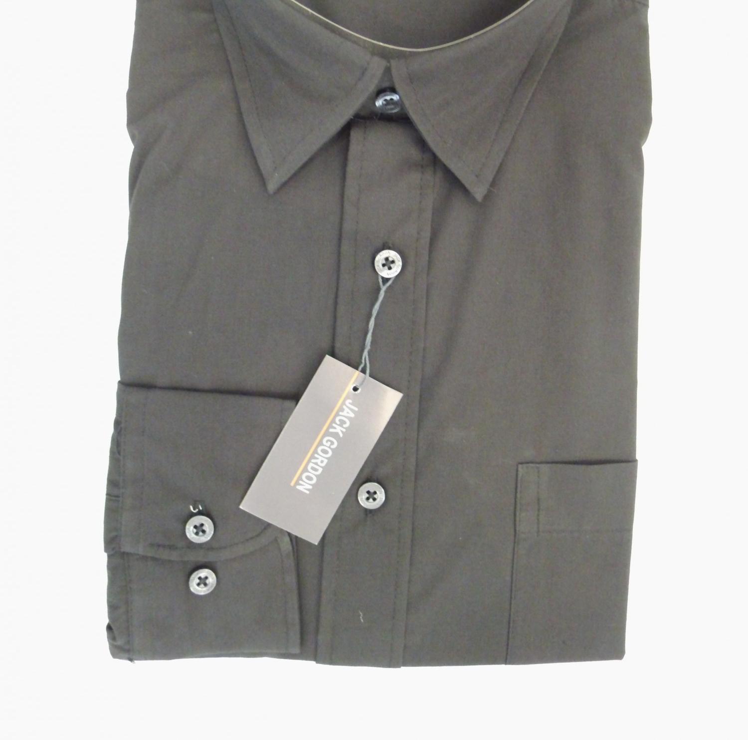 Herren Hemd schwarz, langarm, Kent, bügelarm, auch in Übergrössen,  7790-7794