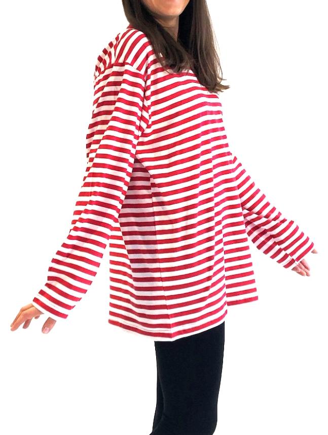 Herren oder Damen Karneval Unisex Shirt langarm, geringelt, Art. 108 – 51158