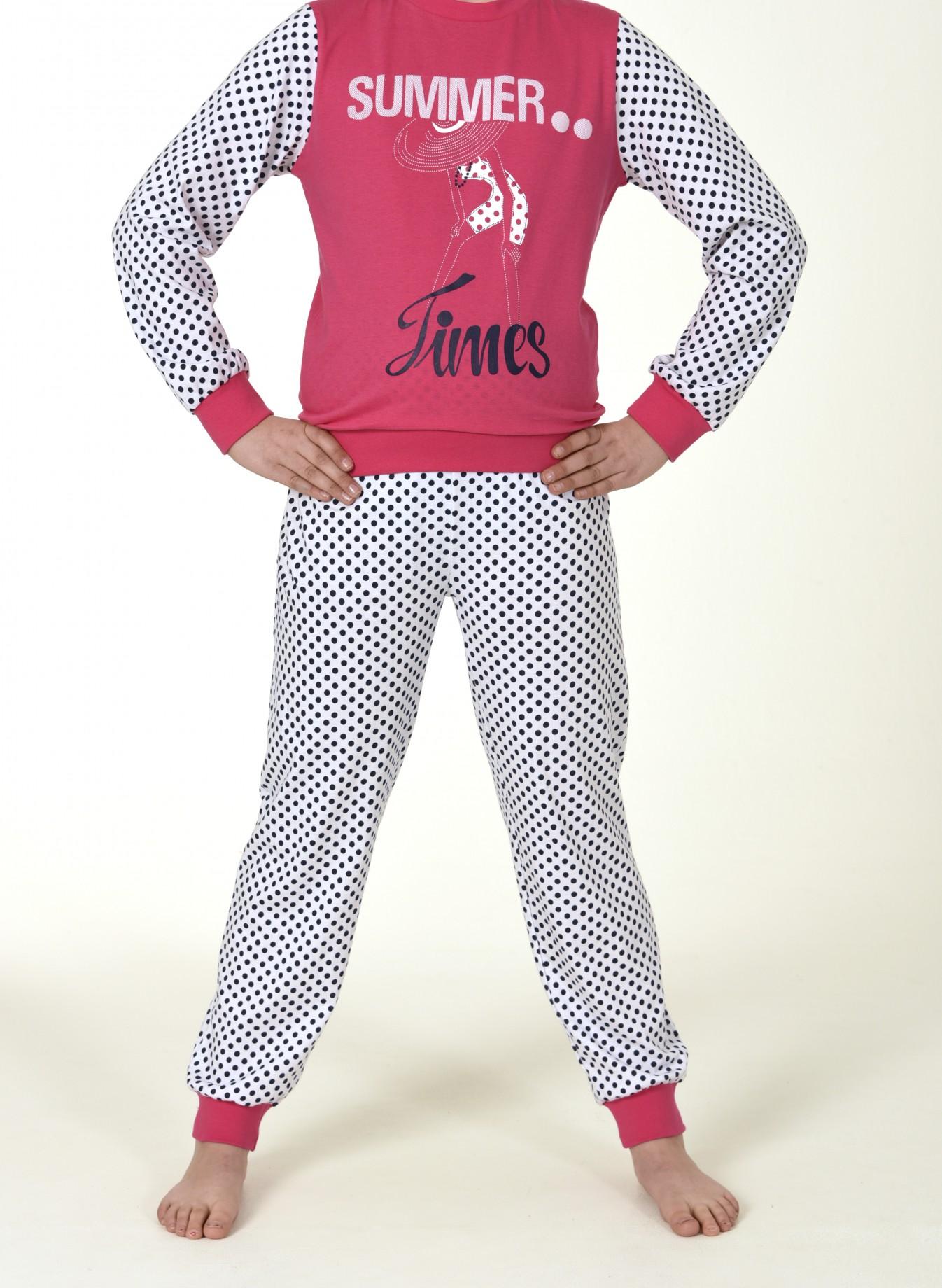 Mädchen Schlafanzug Pyjama mit Bündchen, langarm, 151 401 90 734