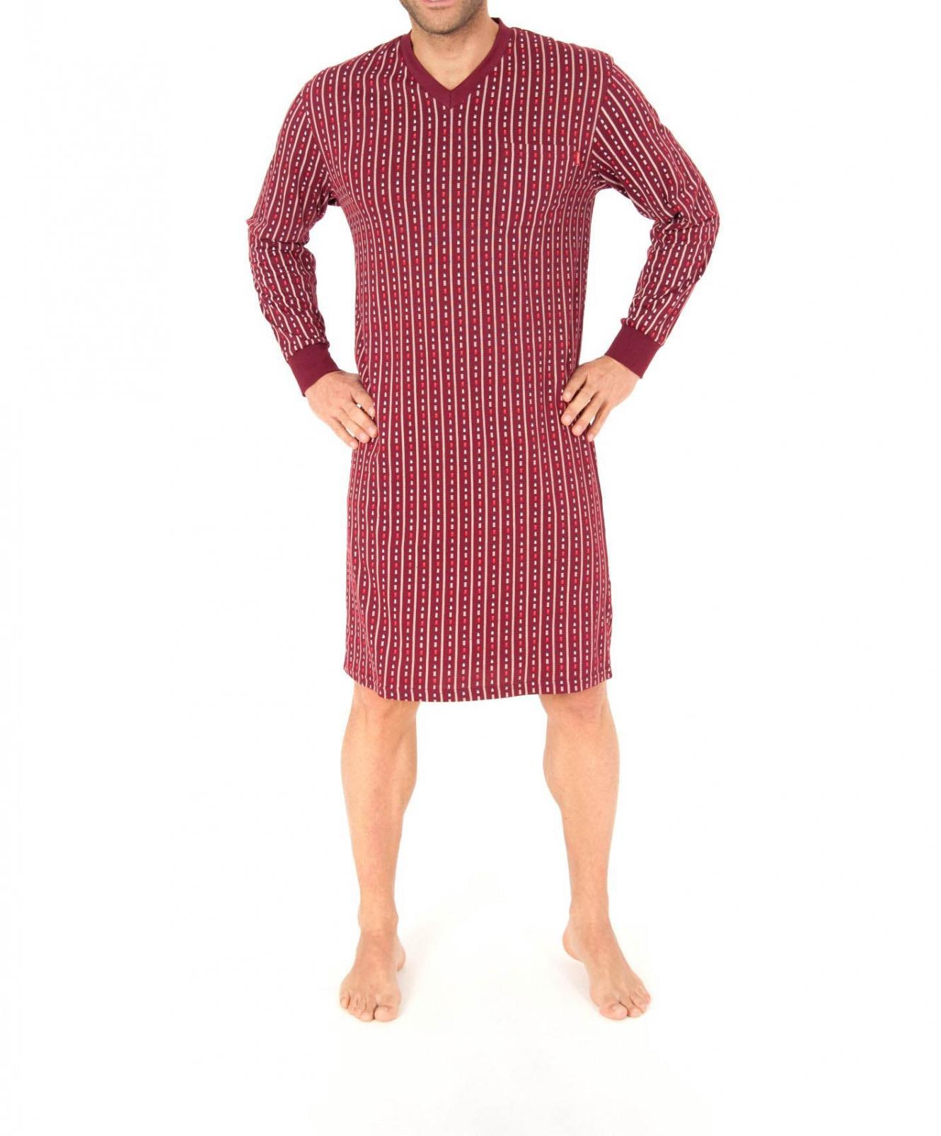 Nachthemd langarm, auch in Übergrössen, V-Hals, Single Jersey, 251 110 90 470