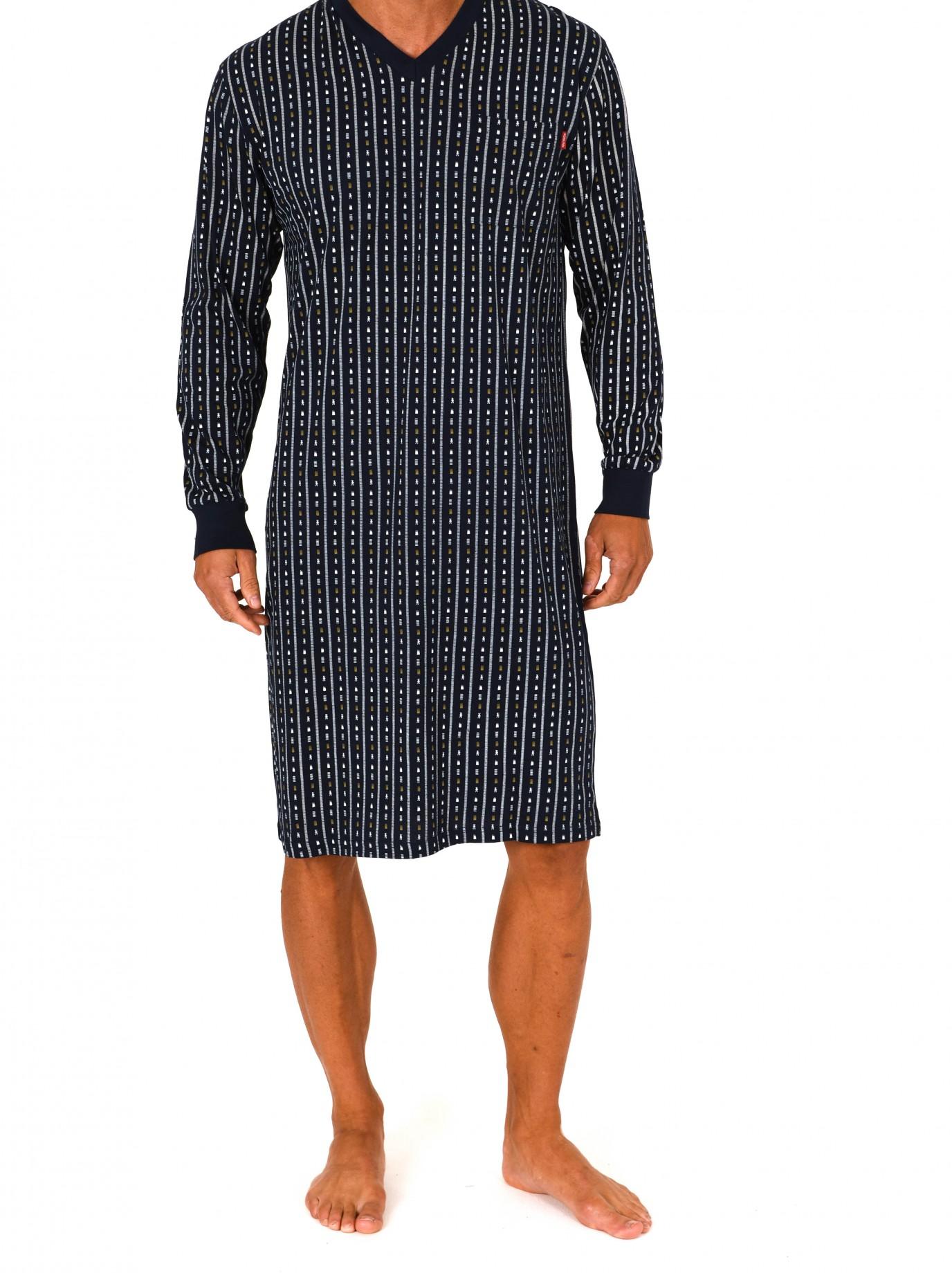 Nachthemd langarm, auch in Übergrössen, V-Hals, Single Jersey, 251 110 90 470