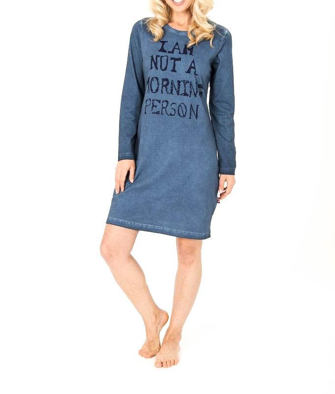 Kurznachthemd, langarm, washed-look, 95 cm Länge, 251 213 90 144