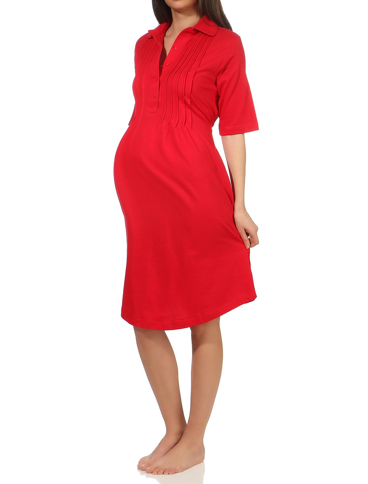 Damen Still- und Umstandsnachthemd mit Knopfleiste – 100 cm Länge 723955