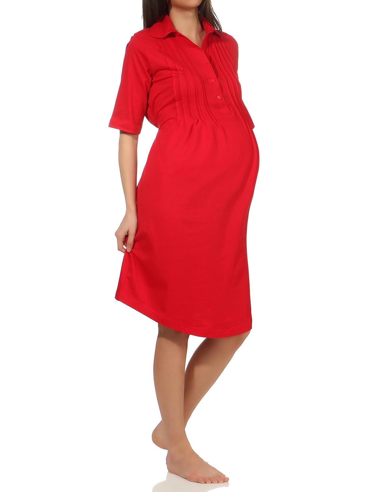 Damen Still- und Umstandsnachthemd mit Knopfleiste – 100 cm Länge 723955