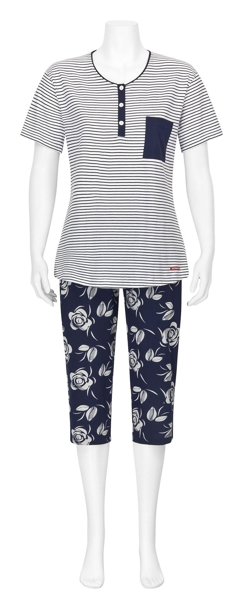Damen Capri-Pyjama kurzarm – auch Grösse 32/34 und Übergrösse bis 60/62 - 204 90 881 Damen Capri-Pyjama kurzarm – auch Grösse 32/34 und Übergrösse bis 60/62 - 204 90 881