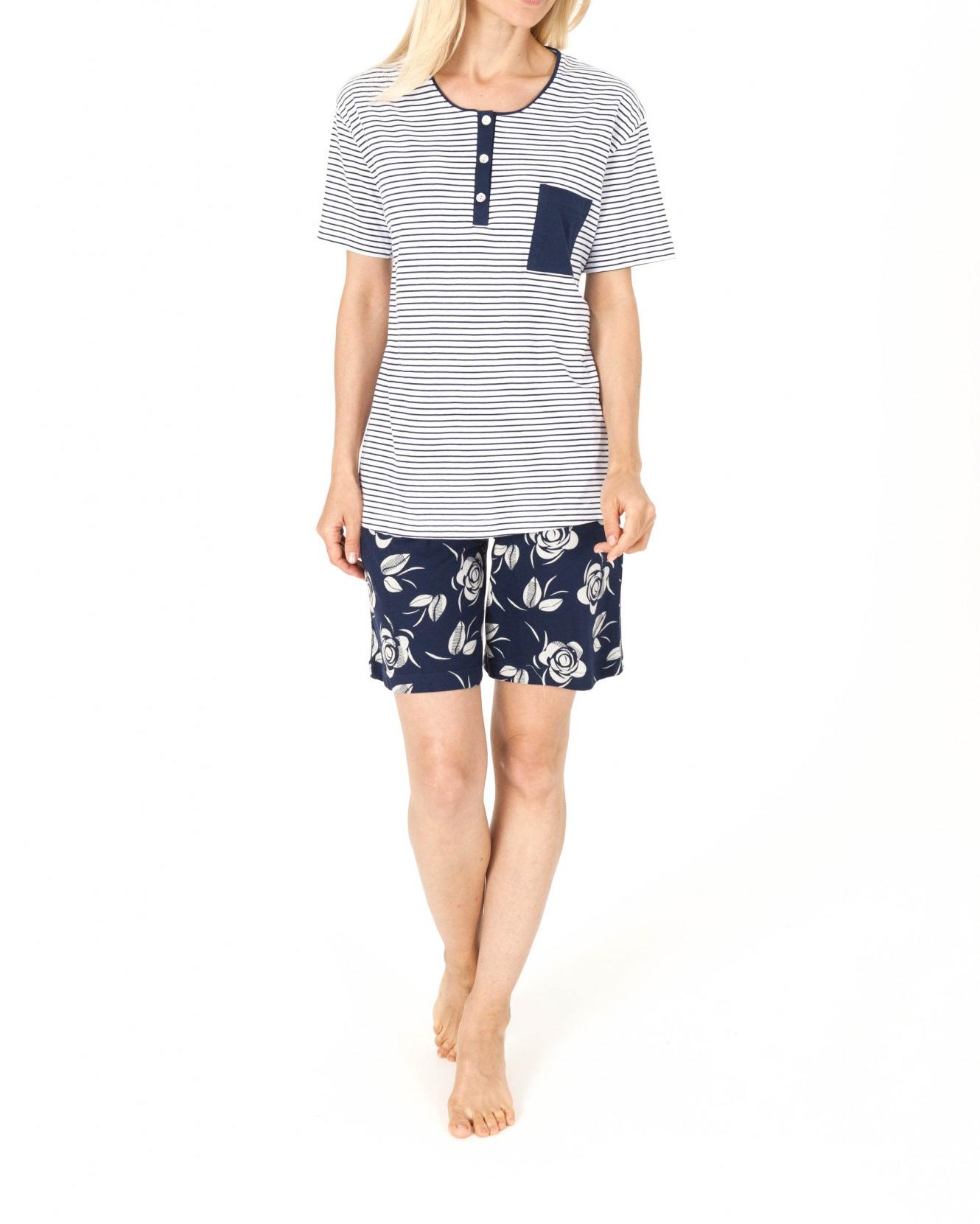 Damen Shorty Pyjama kurzarm – auch Grösse 32/34 und Übergrösse bis 60/62  - 205 90 881