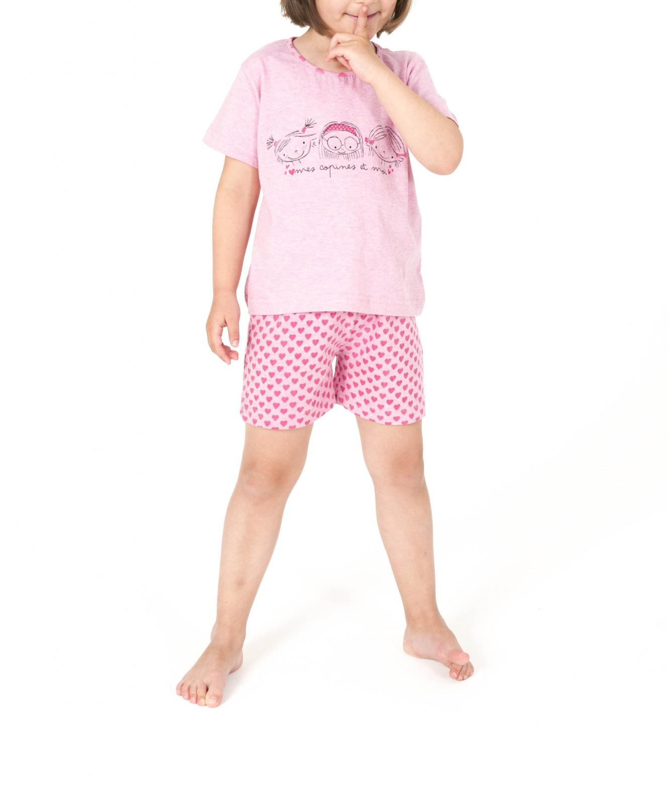 Putziger Mädchen Kinder Pyjama Shorty kurzarm mit Herzchen – 161 705 90 900