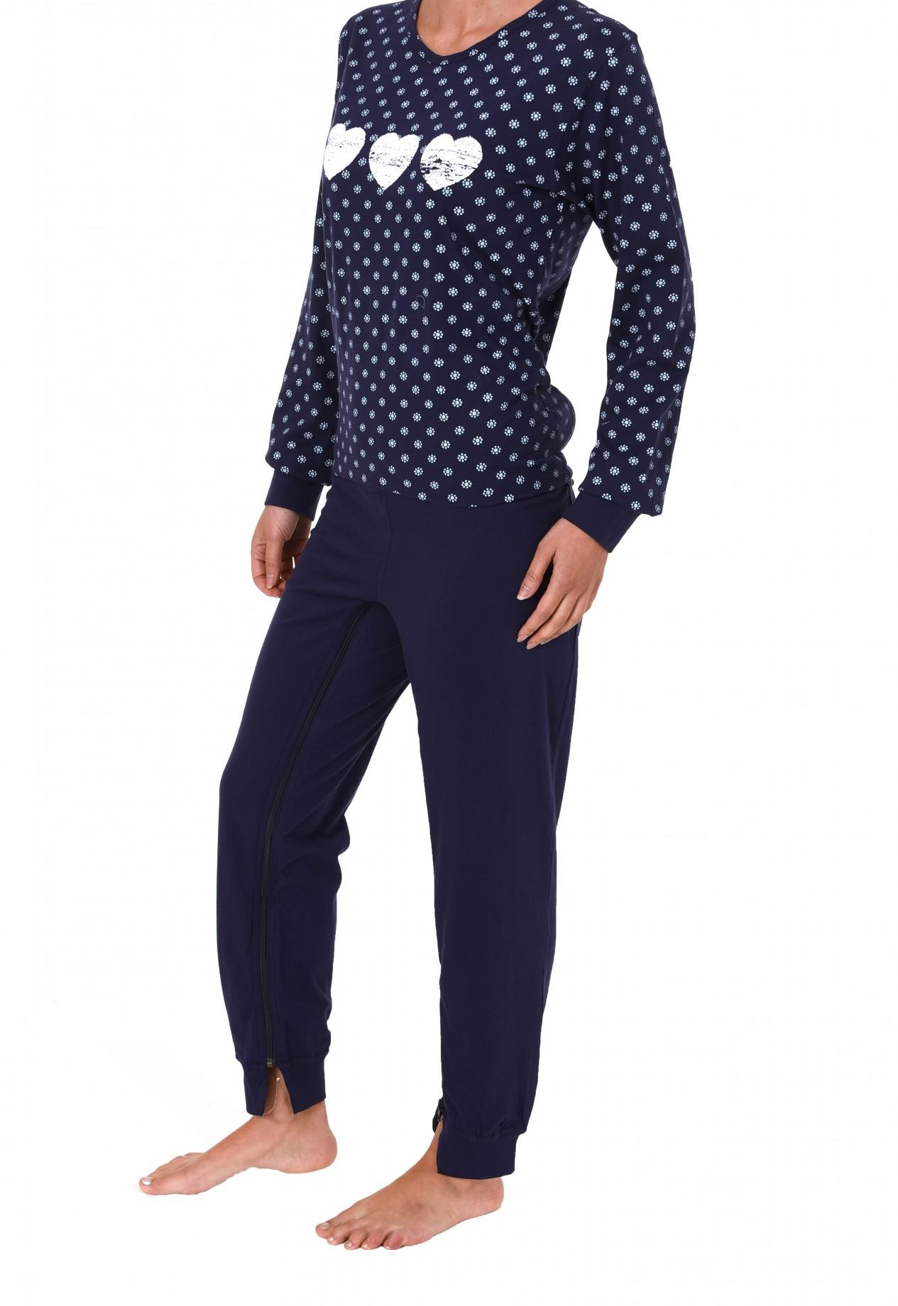 Damen Pflegeoverall langarm mit Reissverschluss am Rücken und am Bein 261 270 90 106