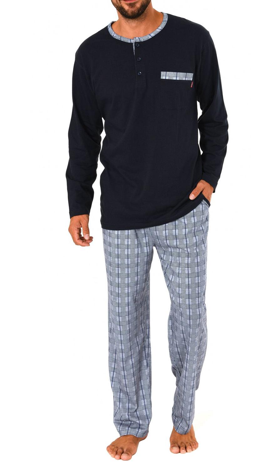 Lässiger Herren Pyjama langarm Mix & Match Optik Karierte Hose – 171 101 90 500 Lässiger Herren Pyjama langarm Mix & Match Optik Karierte Hose – 171 101 90 500