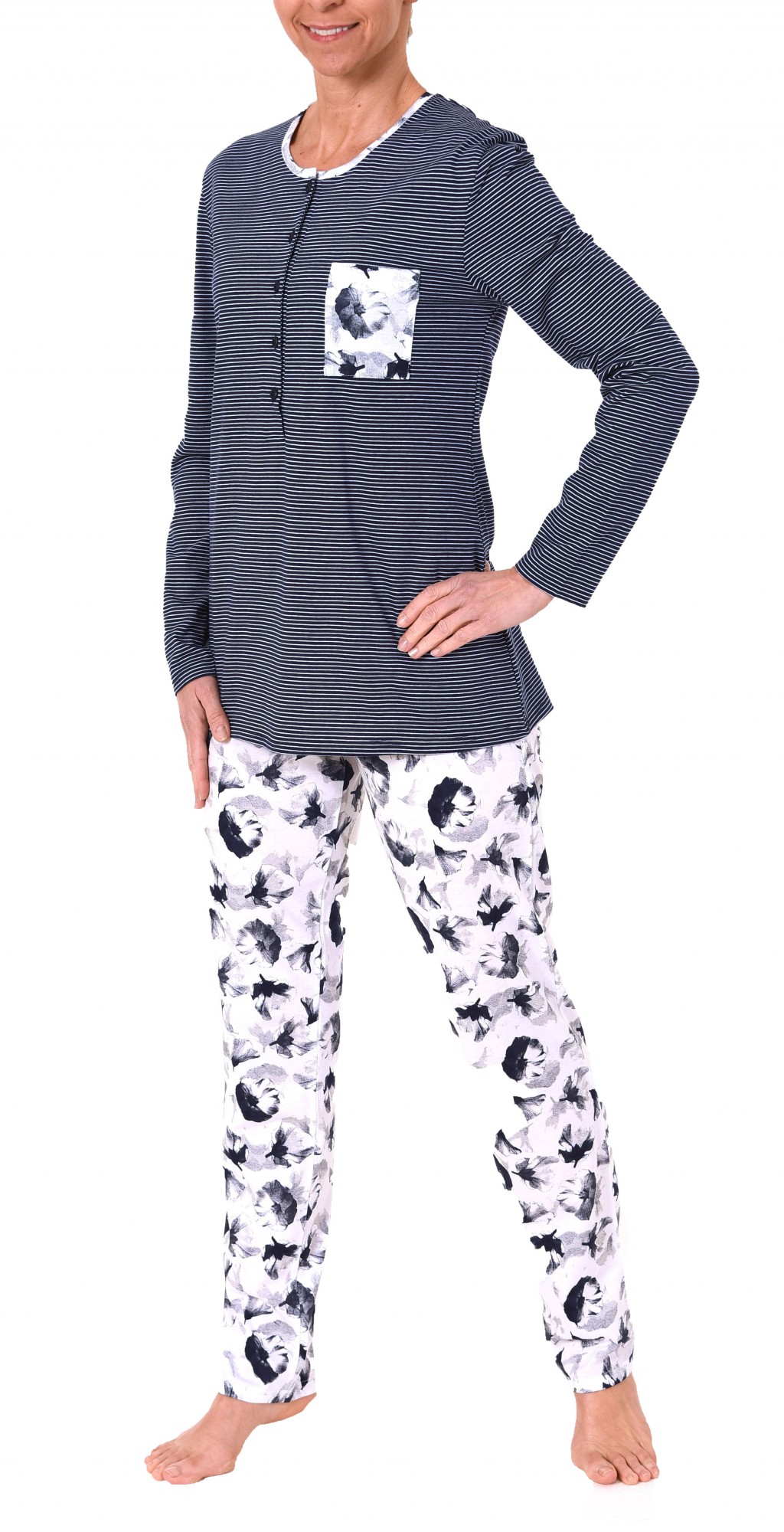 Damen Pyjama langarm – tolle Optik – 171 201 90 881