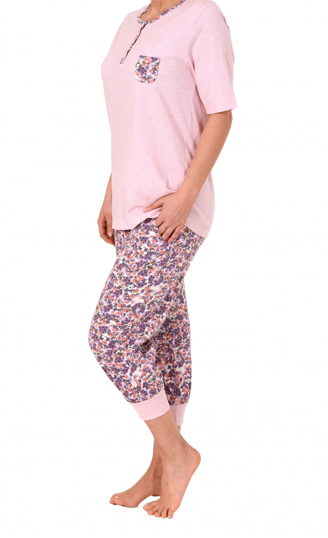 Toller Damen Pyjama kurzarm mit Caprihose  – Caprihose mit Bündchen – 171 204 90 602