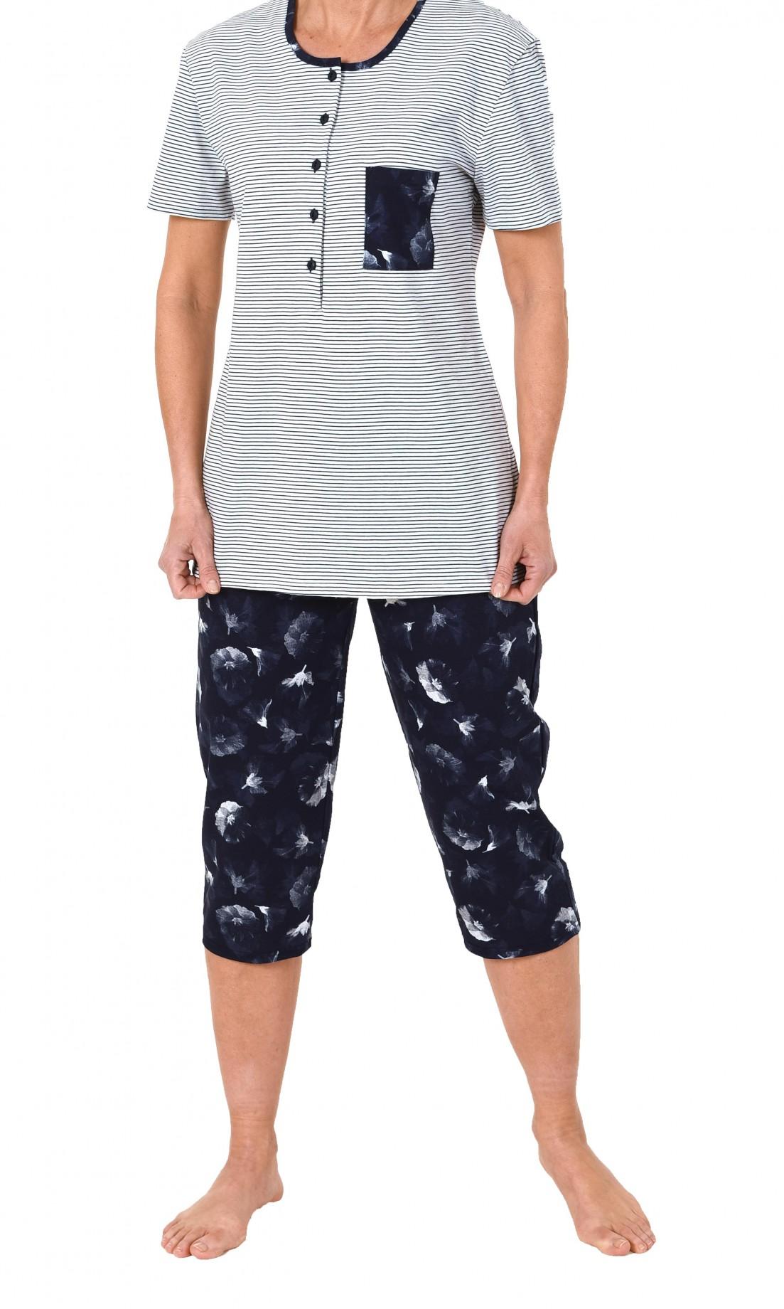 Damen Capri Pyjama kurzarm – tolle Optik – 171 204 90 881