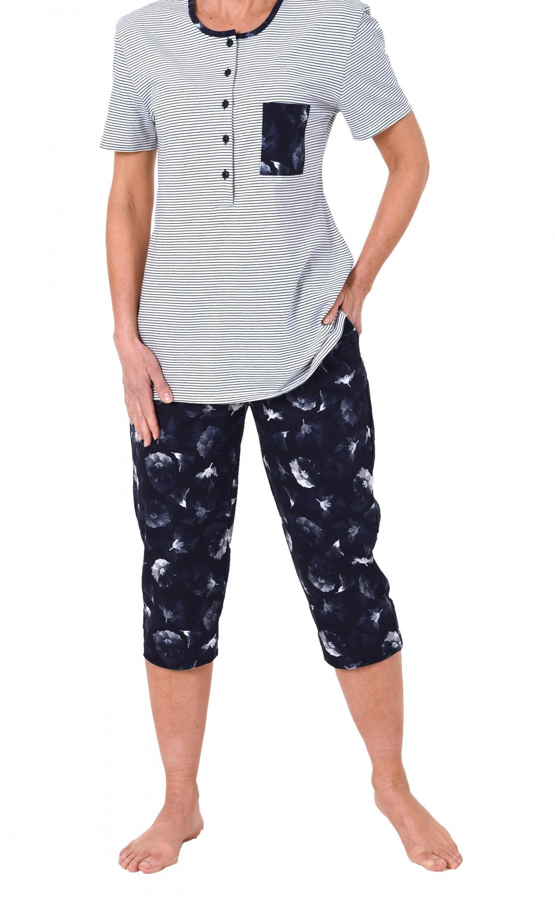 Damen Capri Pyjama kurzarm – tolle Optik – 171 204 90 881