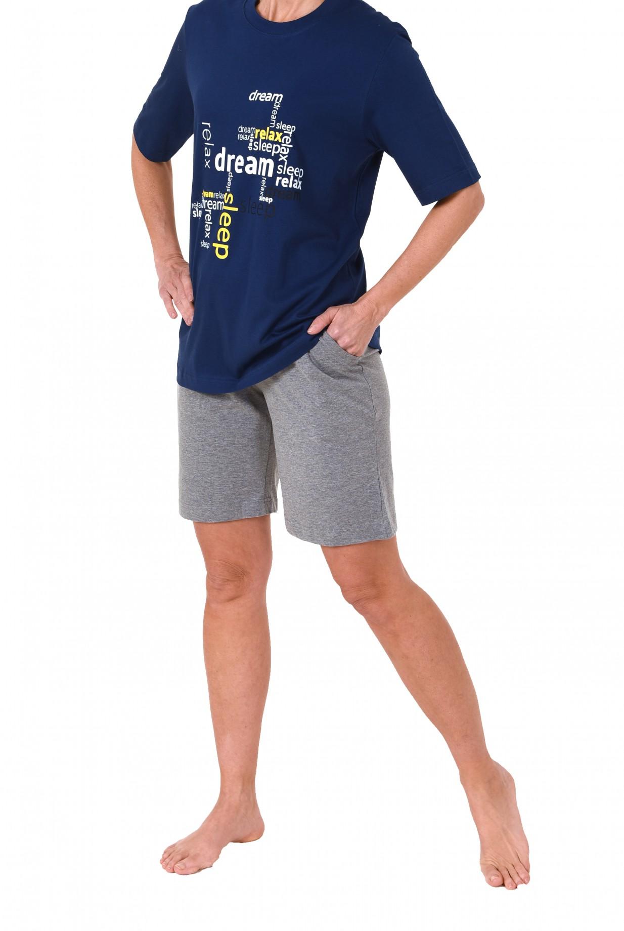 Damen Shorty Pyjama mit kurzer  Hose und kurzarm Oberteil – 171 205 90 828
