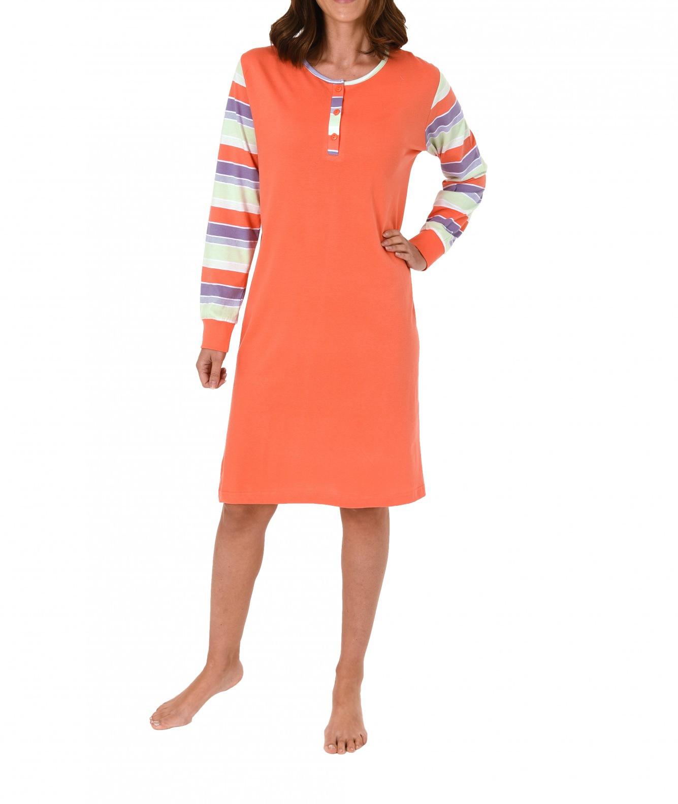 Damen Nachthemd langarm in Streifenoptik -auch in Übergrössen – 171 213 90 002