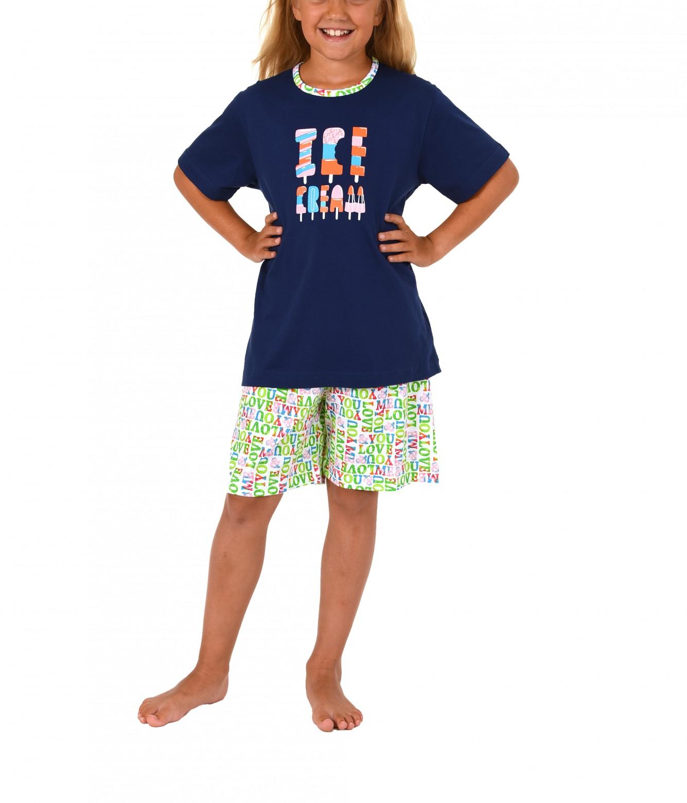 Cooler Mädchen Kinder Pyjama Shorty kurzarm in tollen Farben 171 405 90 842