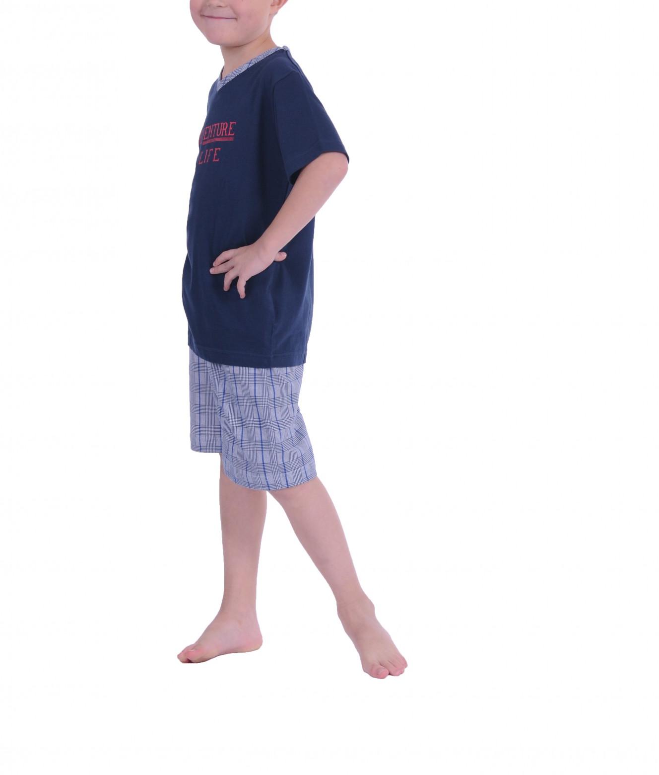 Jungen Kinder Shorty Pyjama kurzarm karierte Hose 171 505 90 500
