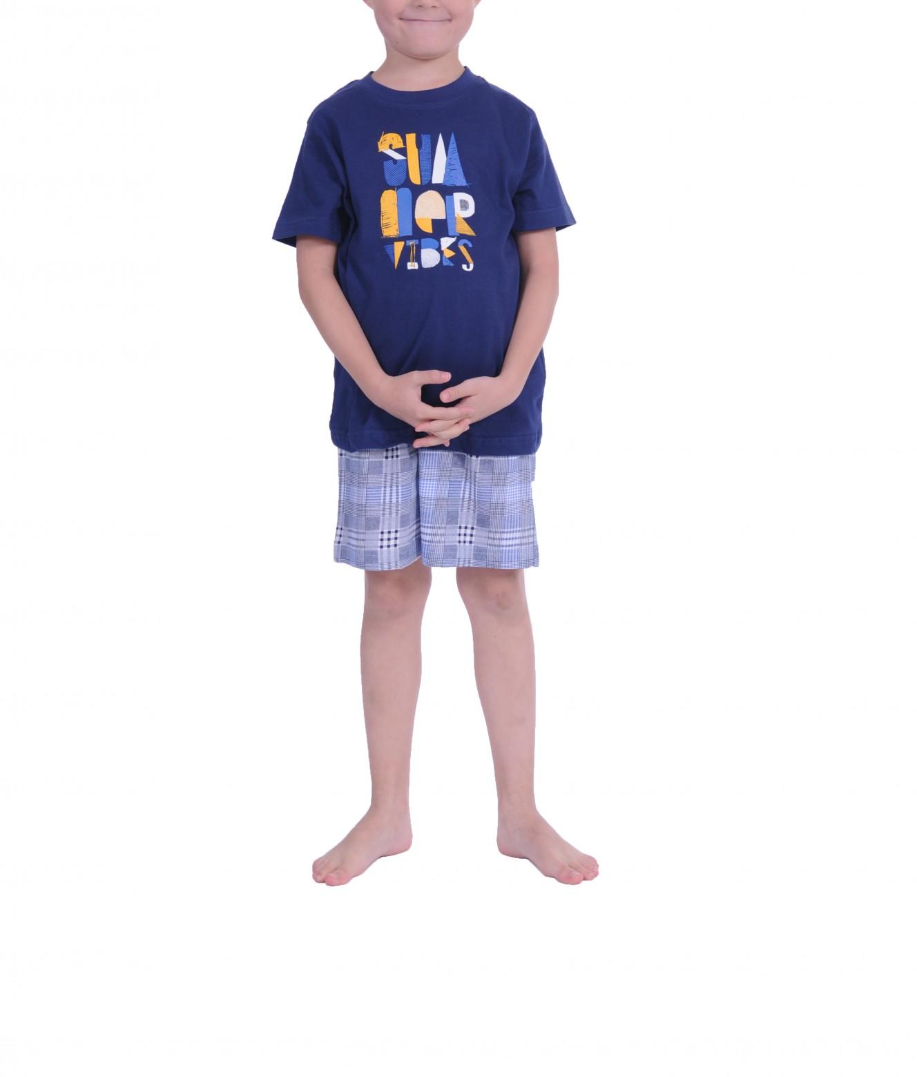 Jungen Shorty Pyjama kurzarm und karierte Hose 171 505 90 601 Jungen Shorty Pyjama kurzarm und karierte Hose 171 505 90 601