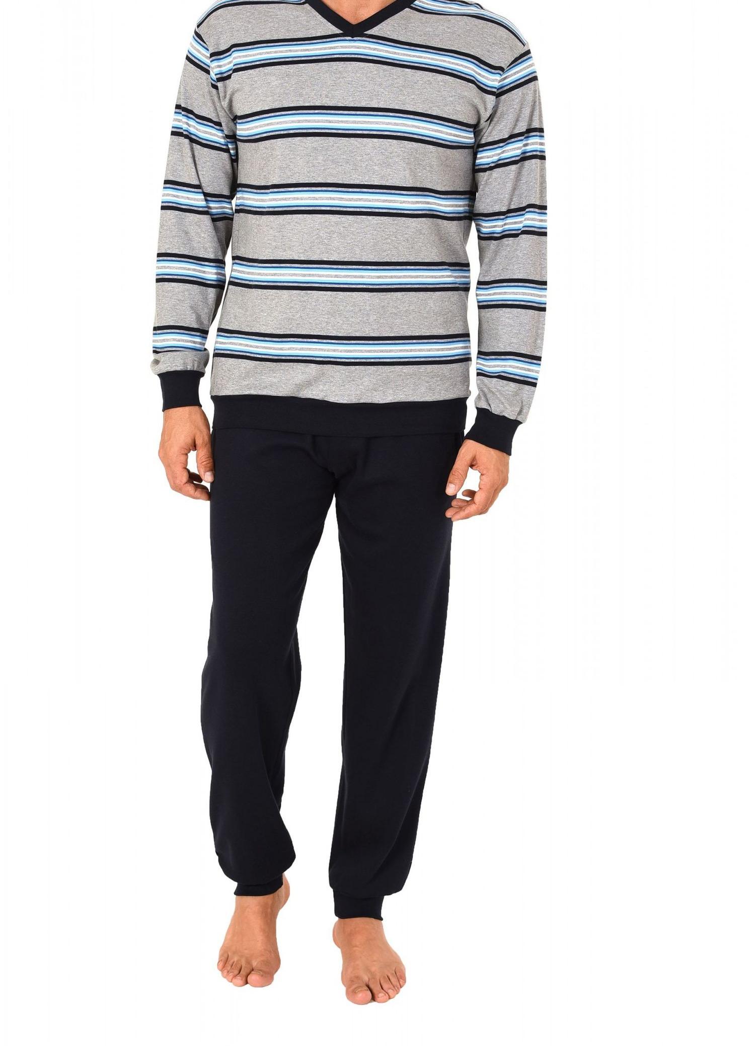 Lässiger Herren Pyjama Schlafanzug langarm – auch in Übergrössen bis Gr. 70 – 101 96 775